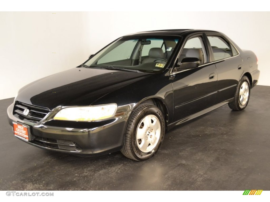 2002 Accord EX V6 Sedan - Nighthawk Black Pearl / Quartz Gray photo #1