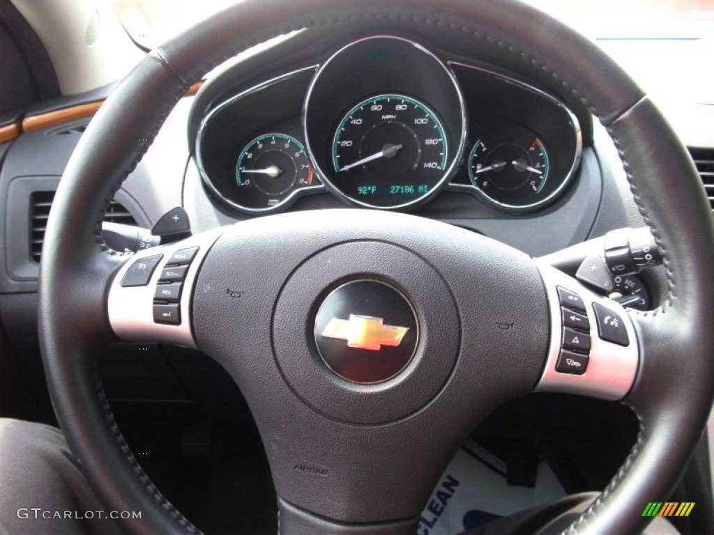2010 Chevrolet Malibu LT Sedan Ebony Steering Wheel Photo #53182070