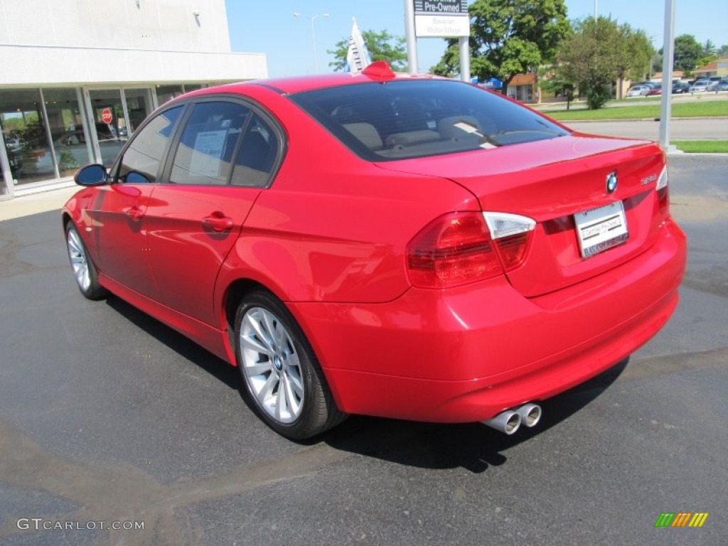 2008 3 Series 328i Sedan - Crimson Red / Beige photo #3