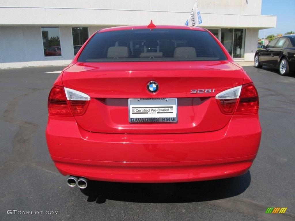 2008 3 Series 328i Sedan - Crimson Red / Beige photo #4