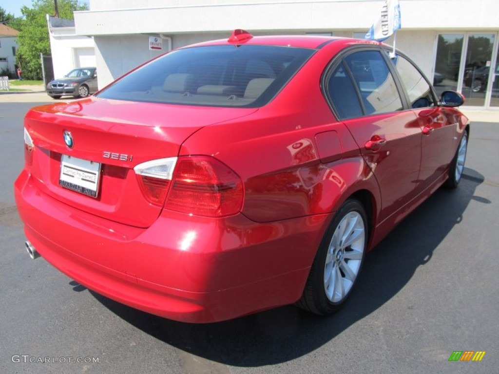 2008 3 Series 328i Sedan - Crimson Red / Beige photo #5