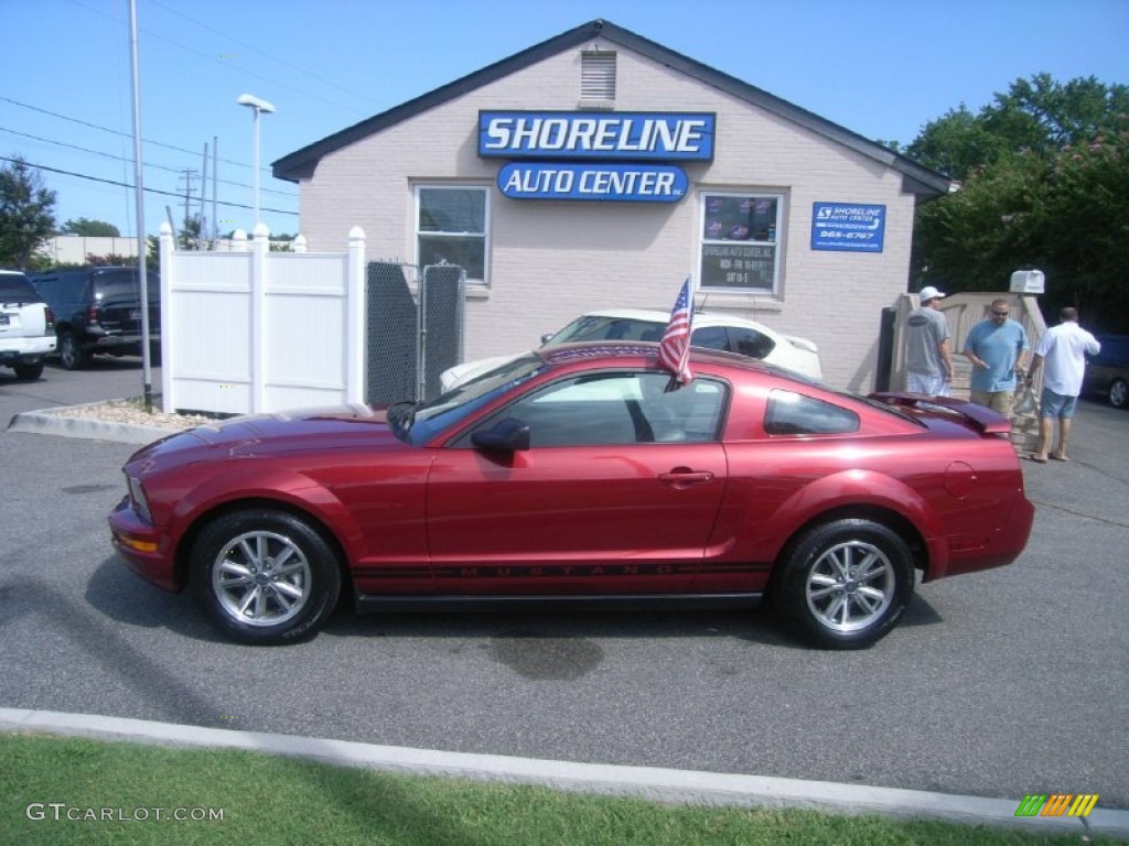 2005 Mustang V6 Premium Coupe - Redfire Metallic / Dark Charcoal photo #2
