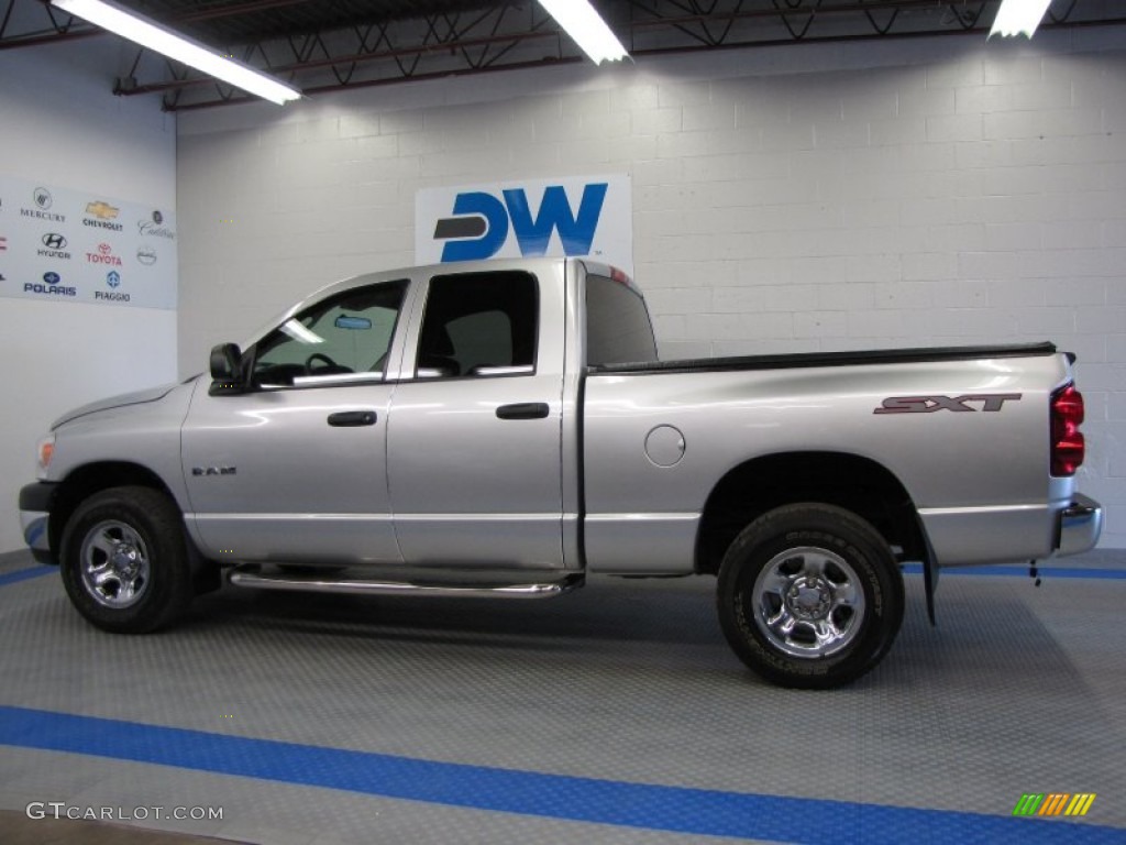 2008 Ram 1500 SXT Quad Cab 4x4 - Bright Silver Metallic / Medium Slate Gray photo #6