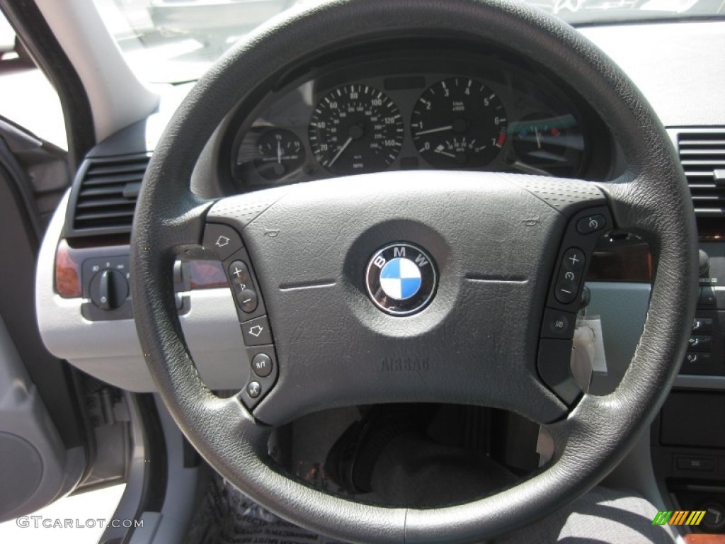 2004 BMW 3 Series 325i Sedan Grey Steering Wheel Photo #53184935