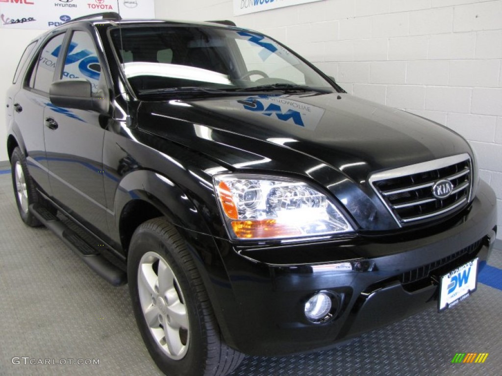 2008 Sorento LX 4x4 - Ebony Black / Black photo #1