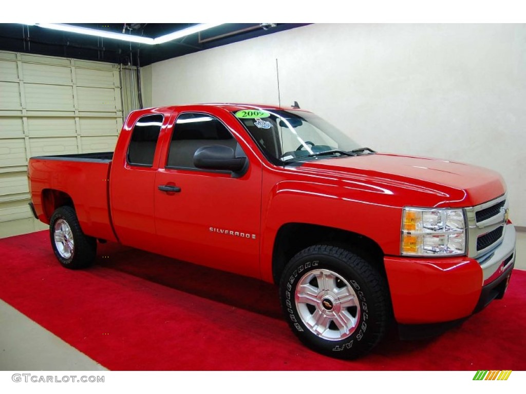 Victory Red 2009 Chevrolet Silverado 1500 LS Extended Cab Exterior Photo #53185403