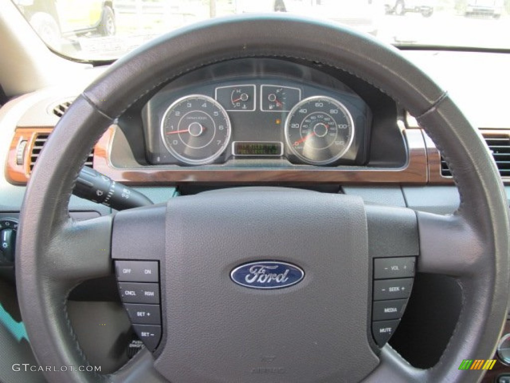 2008 Ford Taurus SEL AWD Medium Light Stone Steering Wheel Photo #53186555