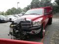 2009 Flame Red Dodge Ram 3500 SLT Quad Cab 4x4 Chassis Dump Truck  photo #2