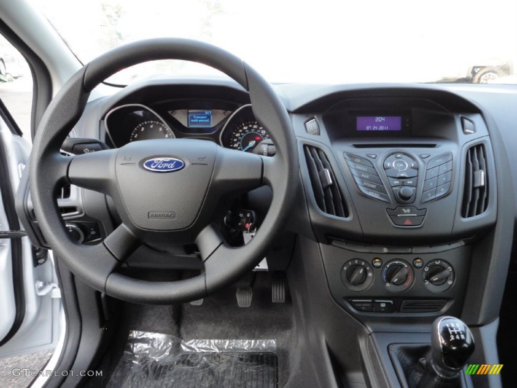 2012 Ford Focus S Sedan Charcoal Black Dashboard Photo #53189810