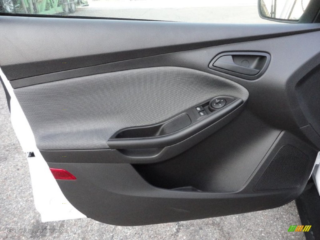 2012 Ford Focus S Sedan Charcoal Black Door Panel Photo #53189840