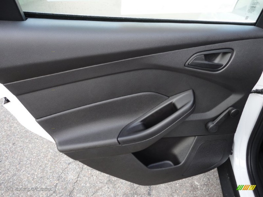 2012 Ford Focus S Sedan Charcoal Black Door Panel Photo #53189855
