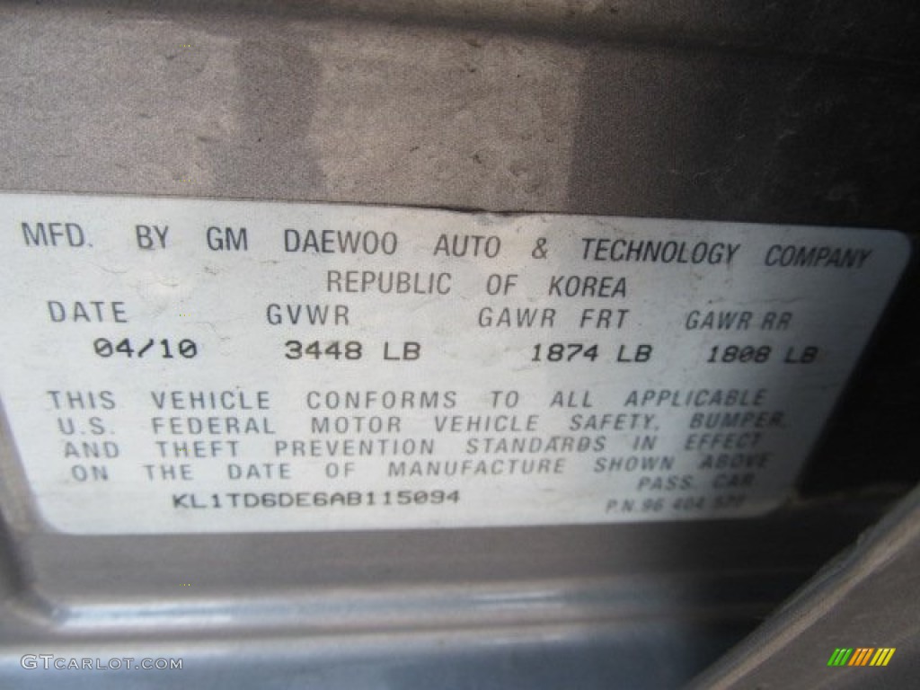 2010 Aveo Aveo5 LT - Medium Gray / Charcoal photo #24