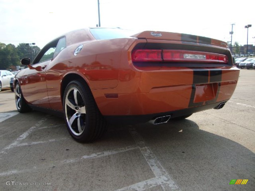 2011 Challenger SRT8 392 - Toxic Orange Pearl / Dark Slate Gray photo #5