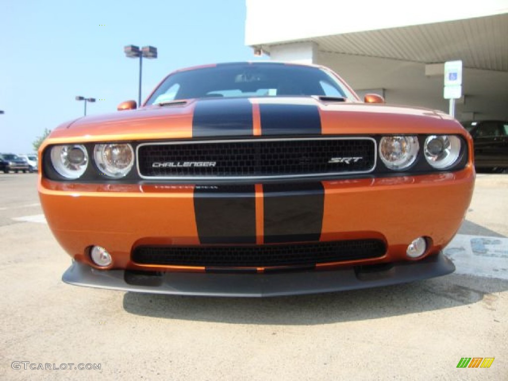 2011 Challenger SRT8 392 - Toxic Orange Pearl / Dark Slate Gray photo #8