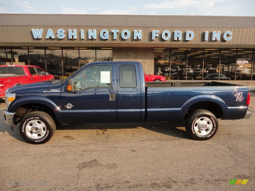2011 F250 Super Duty XLT SuperCab 4x4 - Dark Blue Pearl Metallic / Steel Gray photo #1