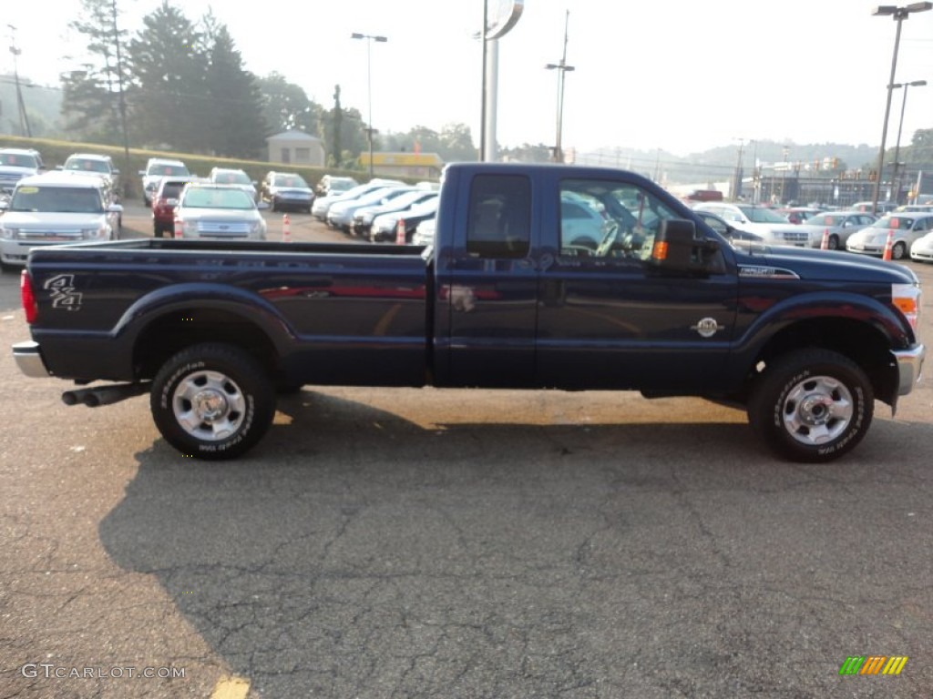 2011 F250 Super Duty XLT SuperCab 4x4 - Dark Blue Pearl Metallic / Steel Gray photo #5