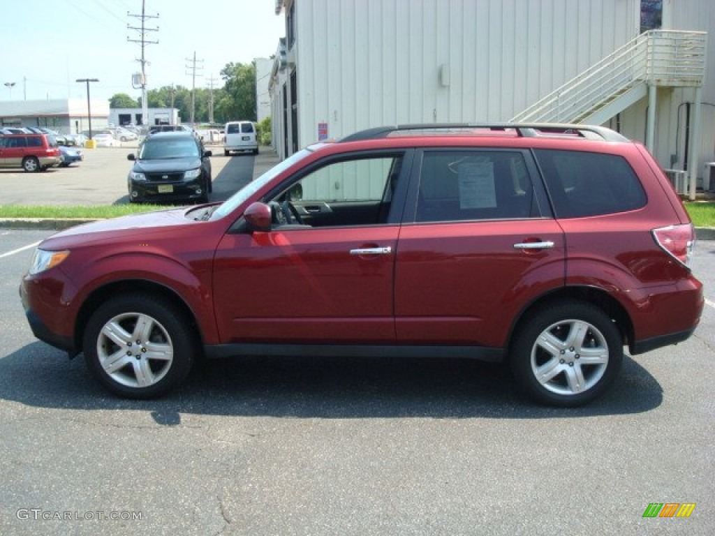 2009 Forester 2.5 X Premium - Camellia Red Pearl / Black photo #9