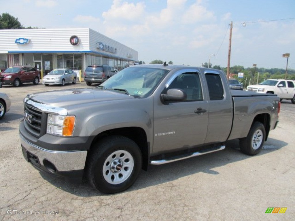 2008 Sierra 1500 SL Extended Cab 4x4 - Steel Gray Metallic / Dark Titanium photo #1