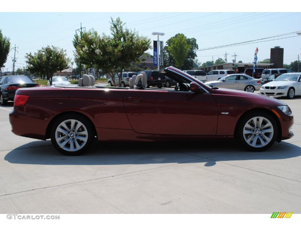 2011 3 Series 328i Convertible - Vermillion Red Metallic / Oyster/Black Dakota Leather photo #4