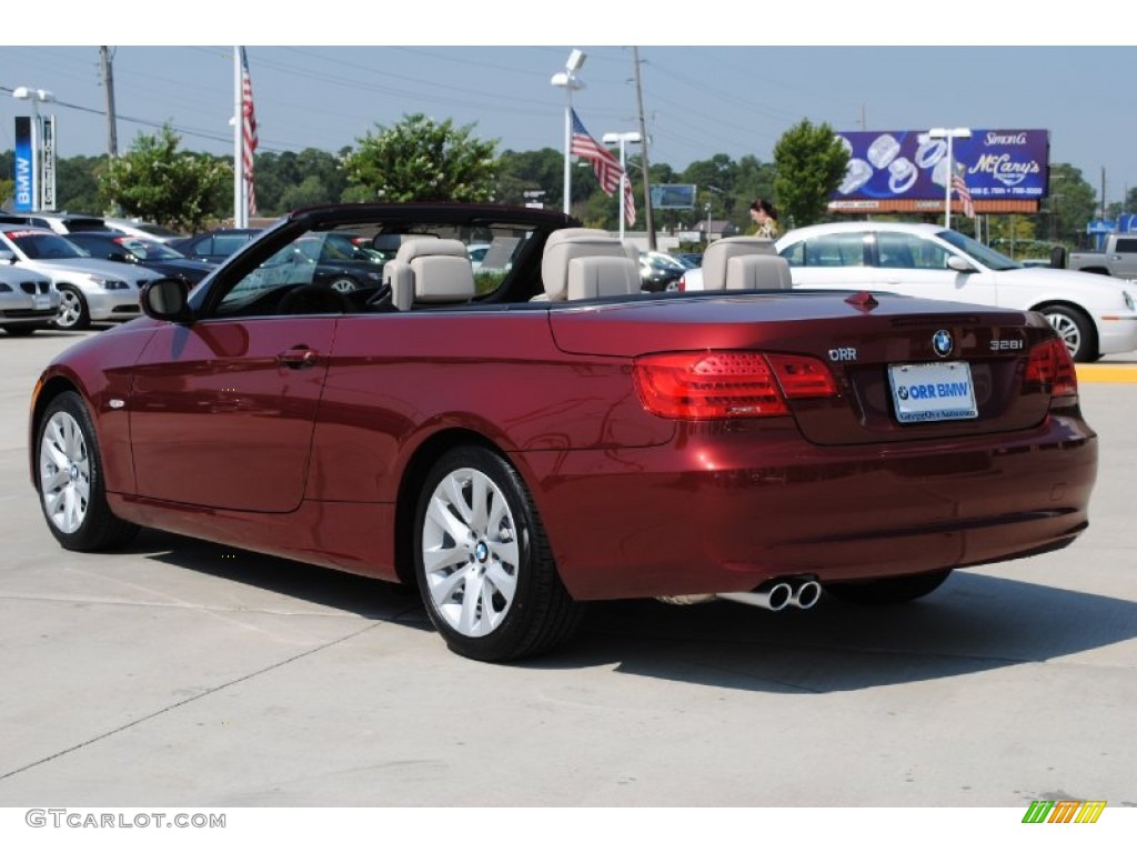 2011 3 Series 328i Convertible - Vermillion Red Metallic / Oyster/Black Dakota Leather photo #7