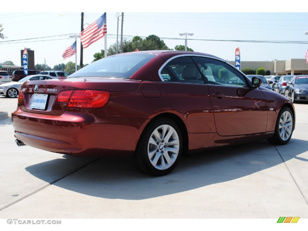 2011 3 Series 328i Convertible - Vermillion Red Metallic / Oyster/Black Dakota Leather photo #20