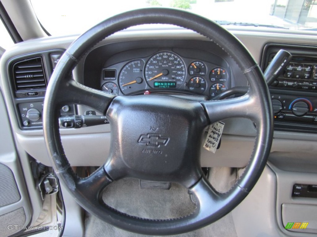 2002 Chevrolet Silverado 2500 LT Extended Cab 4x4 Tan Steering Wheel Photo #53202182