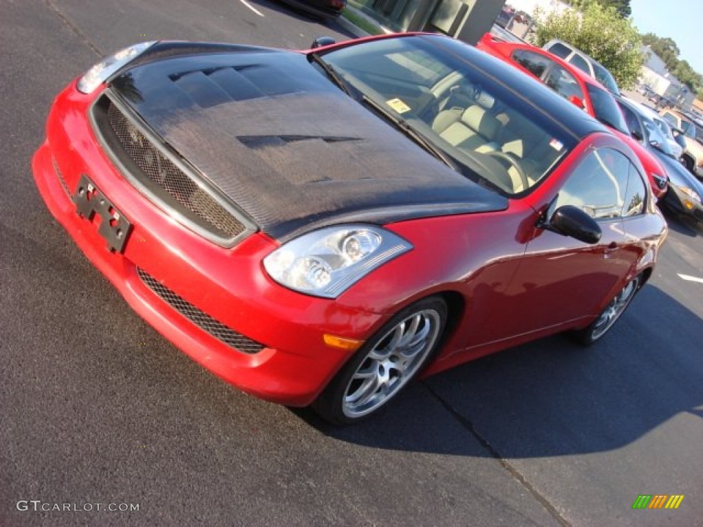 2006 G 35 Coupe - Laser Red Pearl / Wheat photo #8