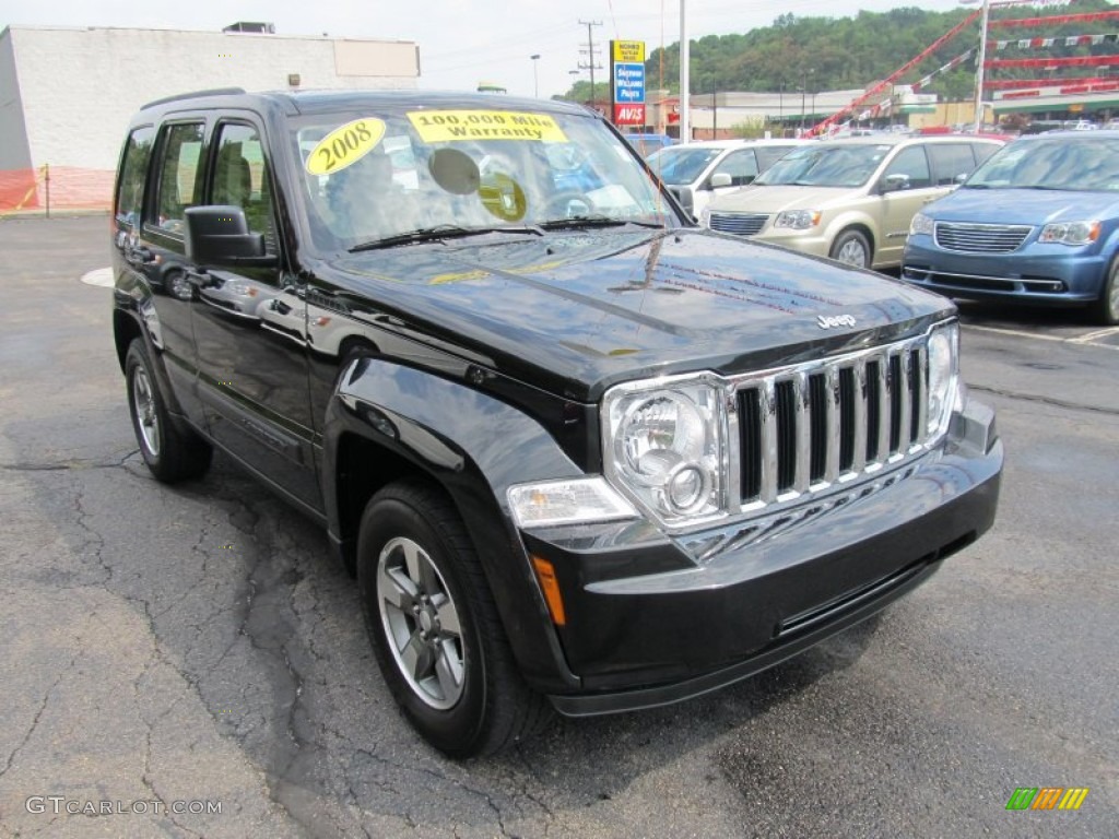 Brilliant Black Crystal Pearl 2008 Jeep Liberty Sport 4x4 Exterior Photo #53211191