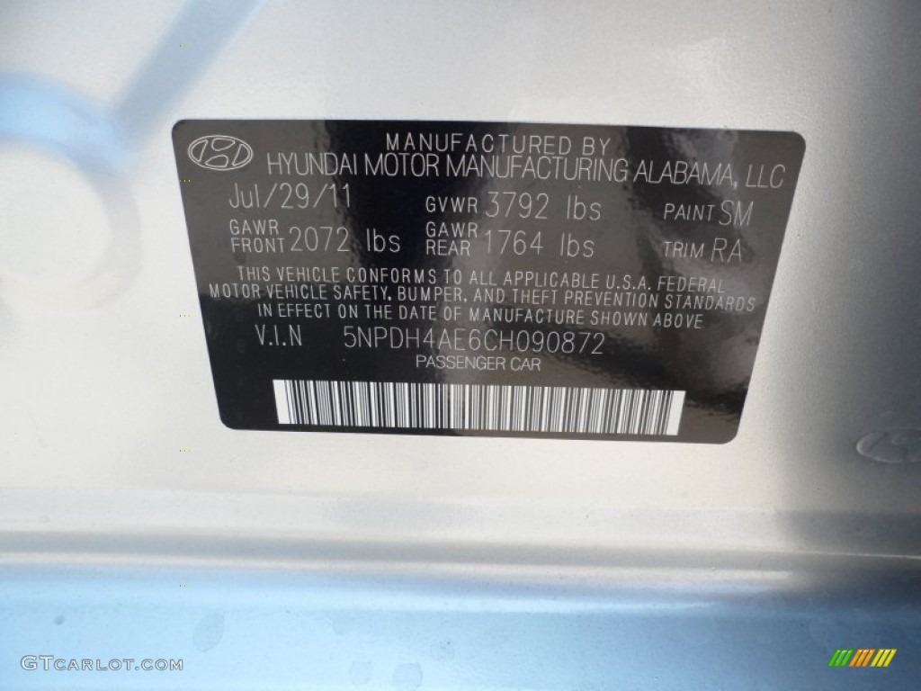 2012 Elantra Limited - Silver / Gray photo #35