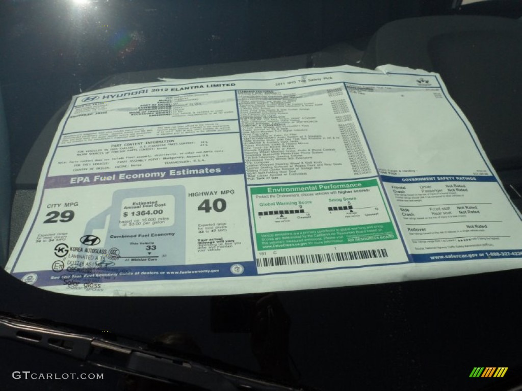 2012 Elantra Limited - Silver / Gray photo #36