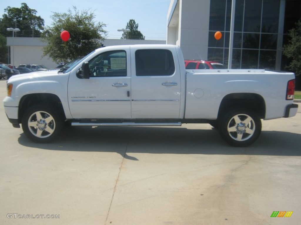 2011 Sierra 2500HD Denali Crew Cab 4x4 - Summit White / Cocoa/Light Cashmere photo #2