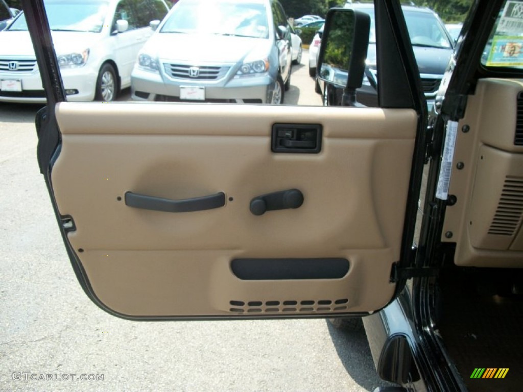 2002 Wrangler Sahara 4x4 - Black / Camel Beige/Dark Green photo #11