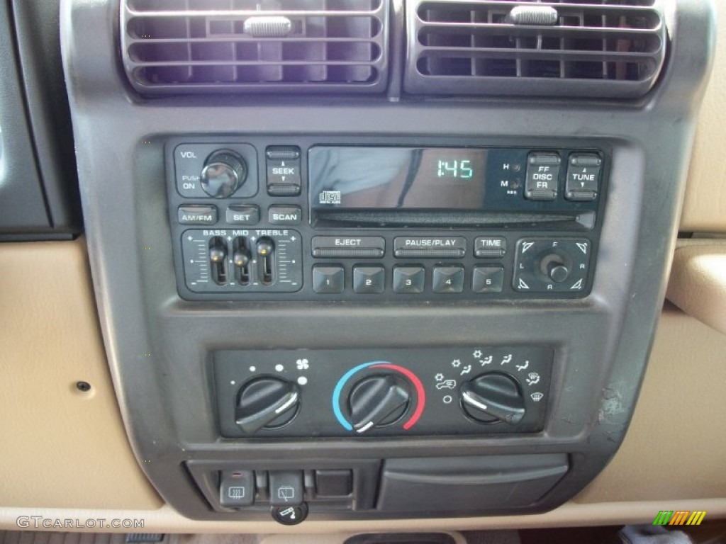 2002 Wrangler Sahara 4x4 - Black / Camel Beige/Dark Green photo #22