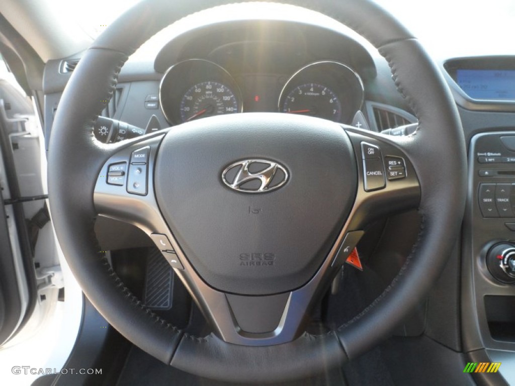 2012 Hyundai Genesis Coupe 2.0T Black Cloth Steering Wheel Photo #53214191