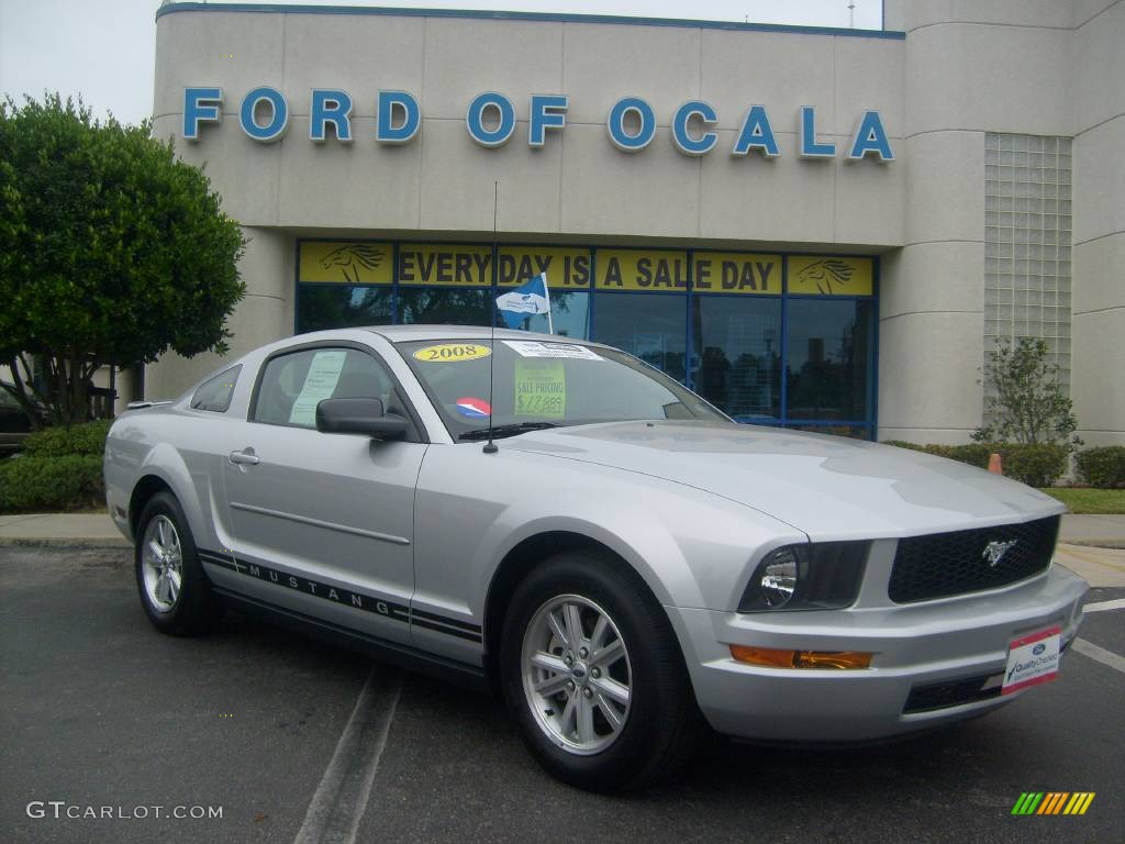 2008 Mustang V6 Premium Coupe - Brilliant Silver Metallic / Light Graphite photo #1
