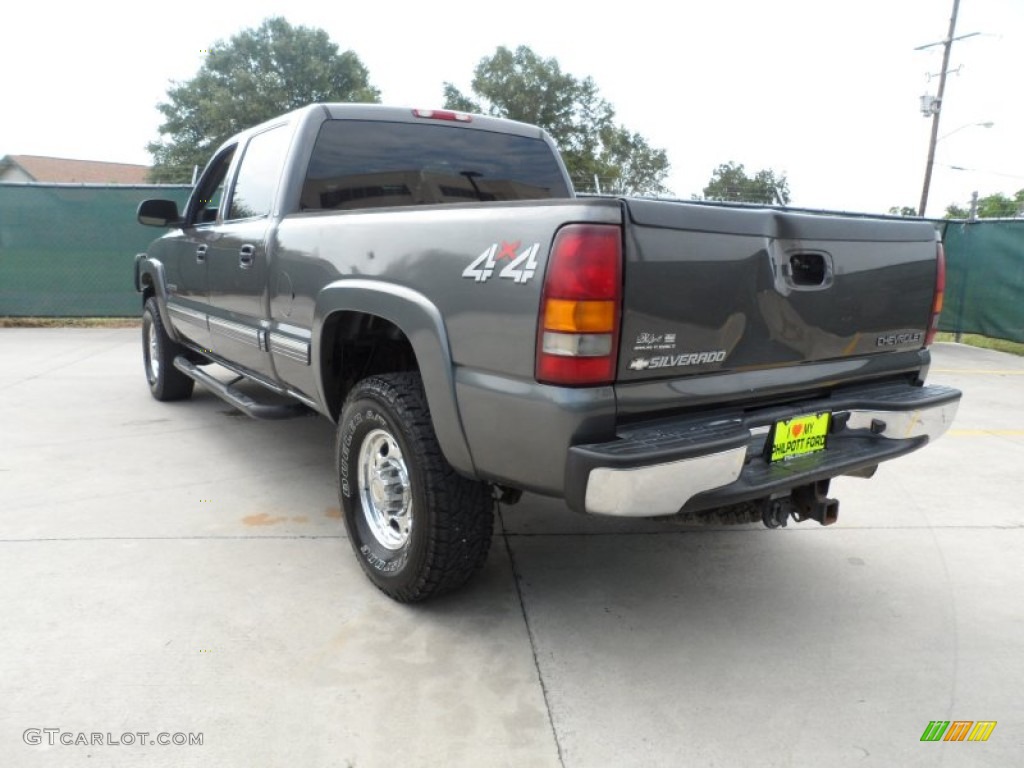 2002 Silverado 2500 LS Crew Cab 4x4 - Medium Charcoal Gray Metallic / Medium Gray photo #5