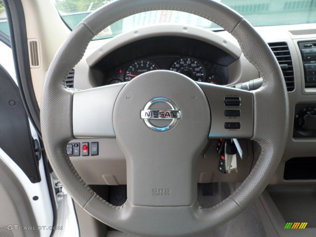 2008 Nissan Frontier SE Crew Cab Beige Steering Wheel Photo #53220701