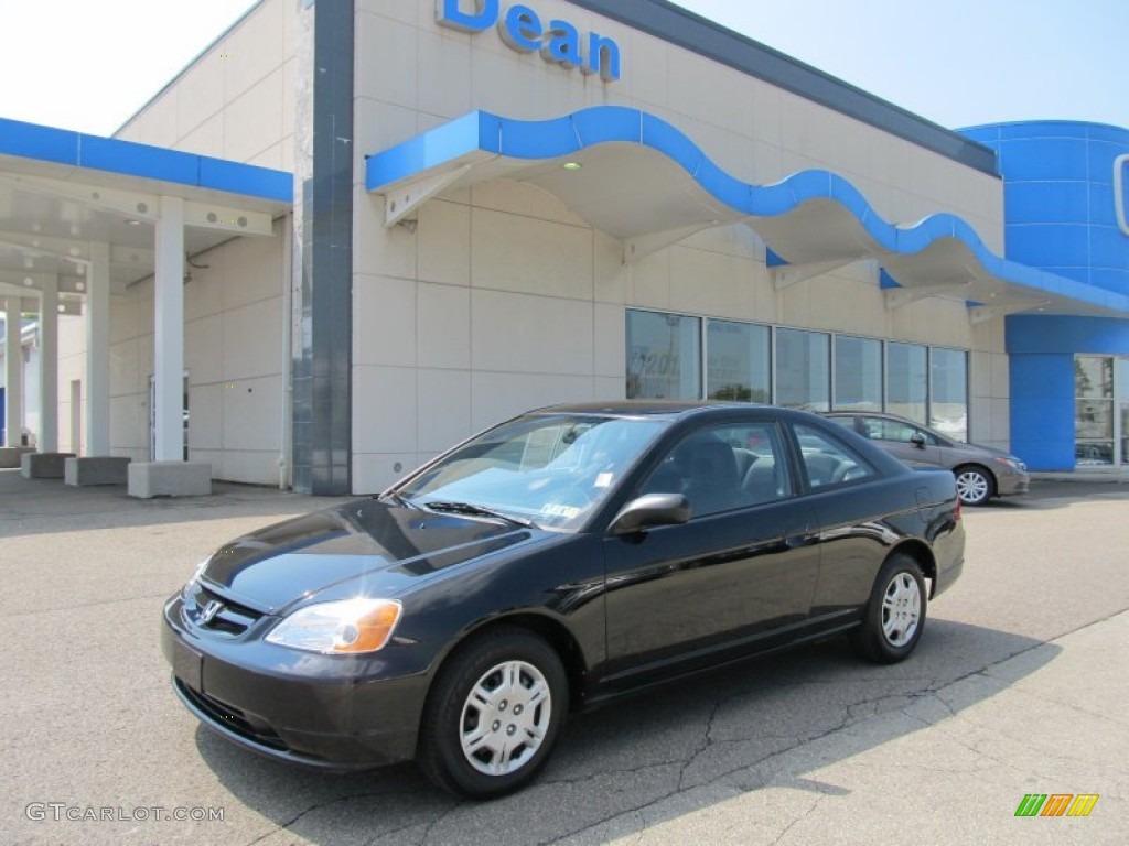 2001 Civic LX Coupe - Nighthawk Black Pearl / Black photo #1