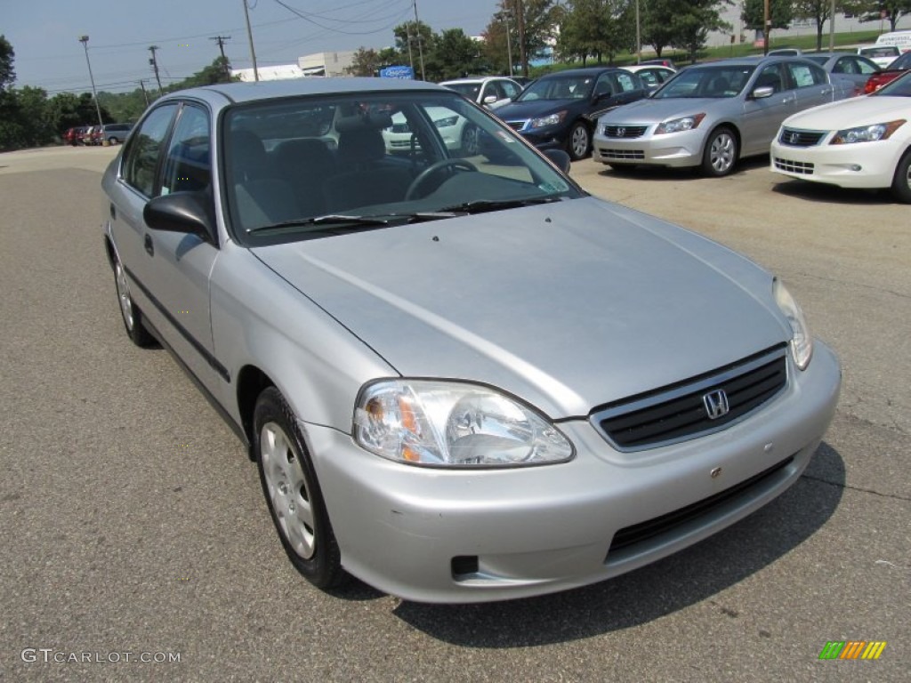 1999 Civic LX Sedan - Vogue Silver Metallic / Gray photo #8