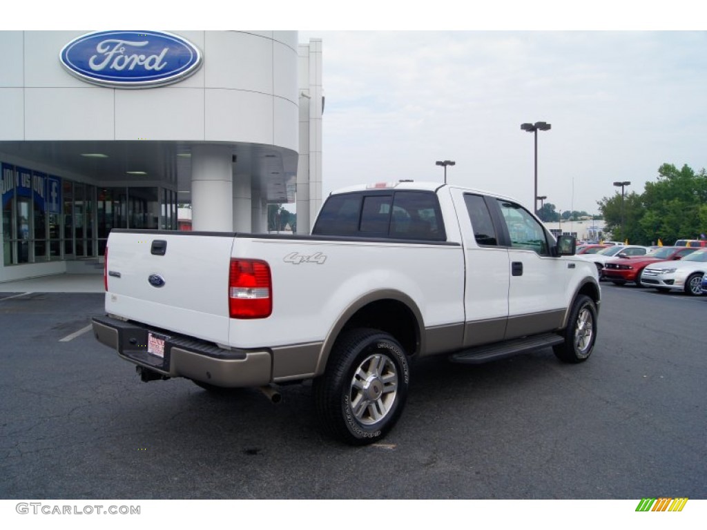 2005 F150 Lariat SuperCab 4x4 - Oxford White / Tan photo #3