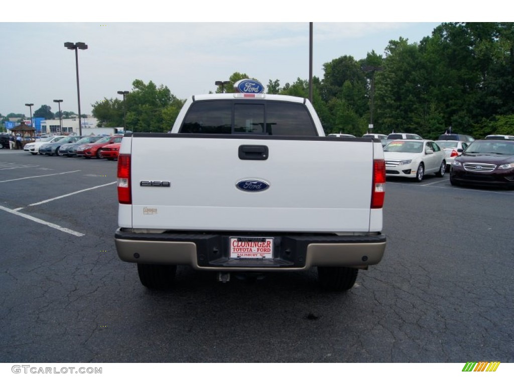2005 F150 Lariat SuperCab 4x4 - Oxford White / Tan photo #4