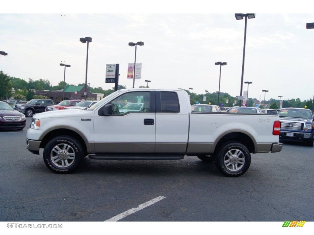 2005 F150 Lariat SuperCab 4x4 - Oxford White / Tan photo #5