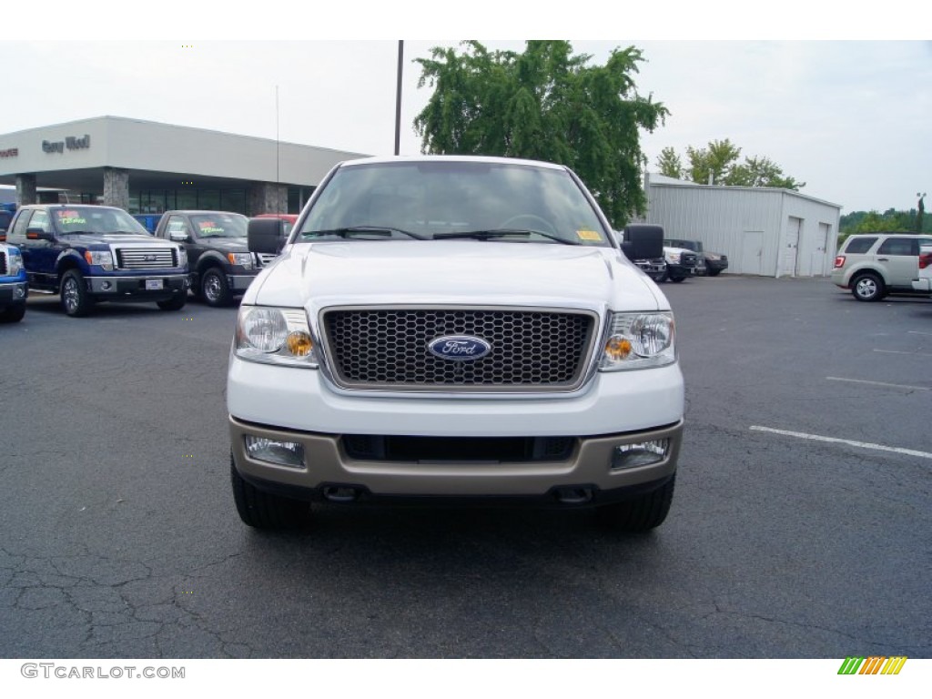 2005 F150 Lariat SuperCab 4x4 - Oxford White / Tan photo #7
