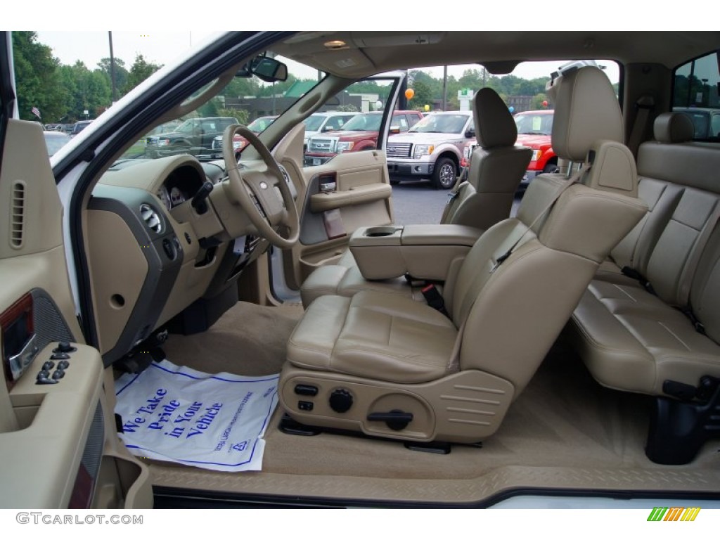 2005 F150 Lariat SuperCab 4x4 - Oxford White / Tan photo #8