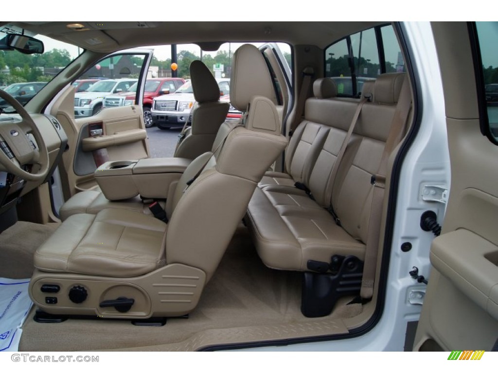 2005 F150 Lariat SuperCab 4x4 - Oxford White / Tan photo #9