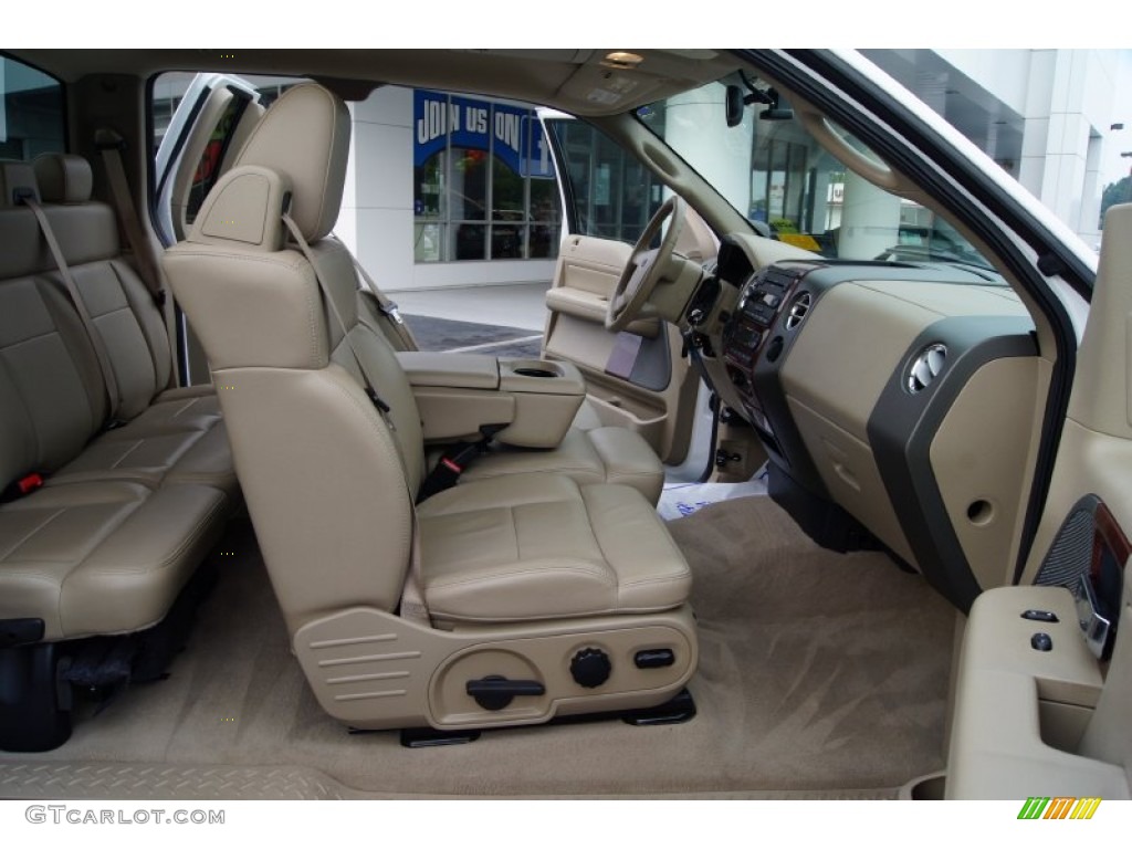 2005 F150 Lariat SuperCab 4x4 - Oxford White / Tan photo #12