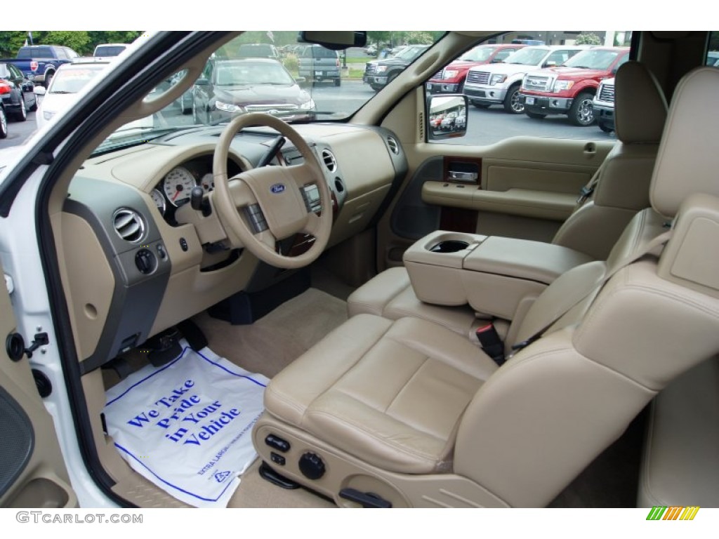 2005 F150 Lariat SuperCab 4x4 - Oxford White / Tan photo #24