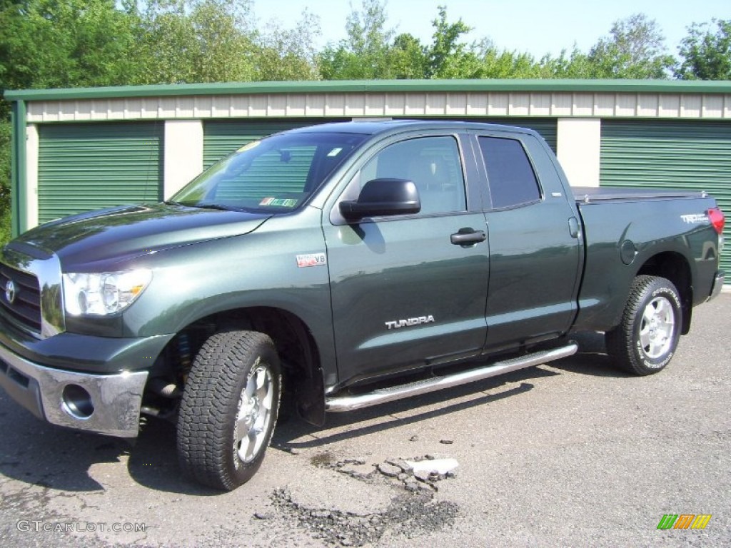 2008 Tundra SR5 TRD Double Cab 4x4 - Timberland Green Mica / Beige photo #1