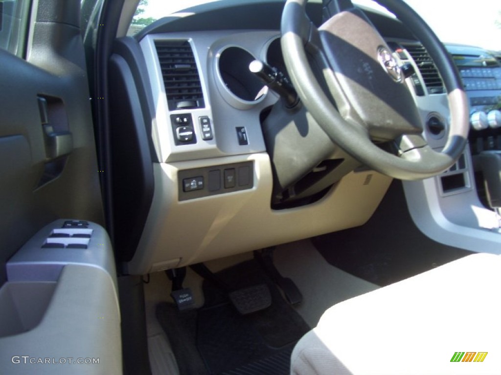 2008 Tundra SR5 TRD Double Cab 4x4 - Timberland Green Mica / Beige photo #8