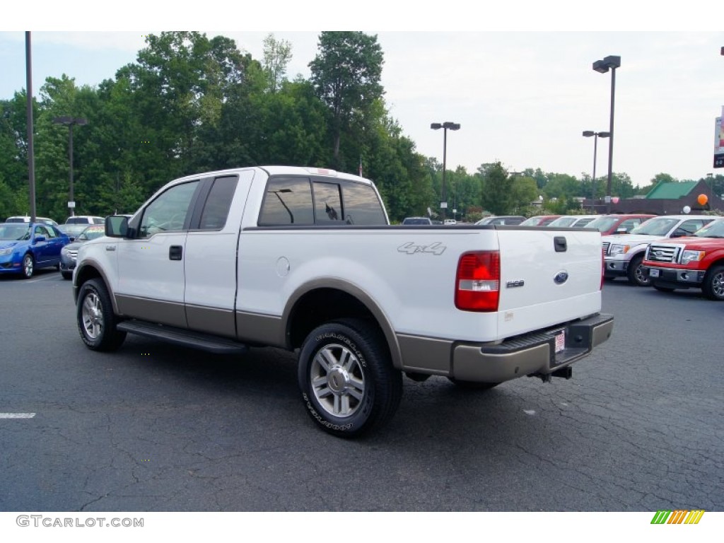 2005 F150 Lariat SuperCab 4x4 - Oxford White / Tan photo #39